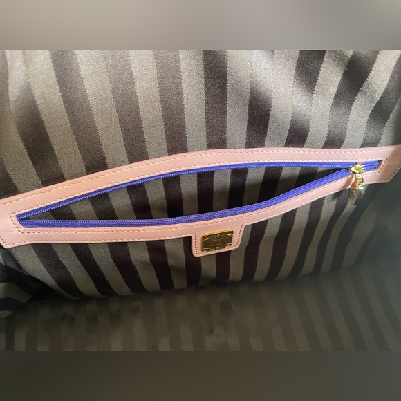 MCM Rare Powder Pink Croc-Embossed Leather Dome Satchel with crossbody strap - Picture 2 of 16